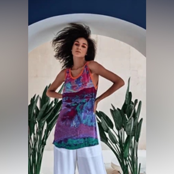 Diesel Colorful Abstract Tank Top size M neon colors - Picture 11 of 12